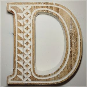 Wooden Letter 'D' Home Accent Decor